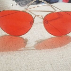 Express RED lens Aviators sunglasses